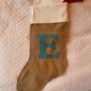 Custom Christmas Stocking with Monogram “E”
